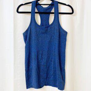 Lululemon Swiftly Tech Tank Heathered Blue Black Size 4